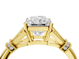 Yellow gold Radiant Brilliant Solitaire with Pave Band and Four-Prong Setting_23