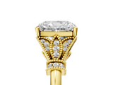 Yellow gold Radiant Brilliant Solitaire with Pave Band and Four-Prong Setting_24