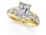 Yellow gold Radiant Brilliant Solitaire with Side Stones on a Pave Band and Four-Prong Setting_25