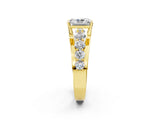Yellow gold Radiant Brilliant Solitaire with Side Stones on a Pave Band and Four-Prong Setting_26