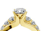 Yellow gold Radiant Brilliant Solitaire with Side Stones on a Pave Band and Four-Prong Setting_28