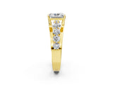 Yellow gold Radiant Brilliant Solitaire with Side Stones on a Pave Band and Four-Prong Setting_54