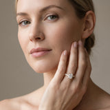 Yellow gold Radiant Brilliant Trilogy Channel Set Diamond Ring with Bar Prongs_7