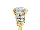 Yellow gold Radiant Cluster Diamond Engagement Ring with Pavé Band and Four-Prong Setting_71
