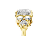 Yellow gold Radiant Cut Brilliant Diamond Cluster Accent Solitaire Ring with Prong Setting_20