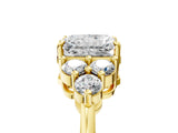 Yellow gold Radiant Cut Brilliant Diamond Cluster Accent Solitaire Ring with Prong Setting_8