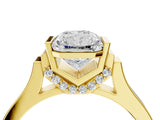 Yellow gold Radiant Cut Brilliant Solitaire Diamond Ring with Channel Set Band and Bar Prong Setting_16