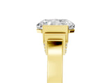 Yellow gold Radiant Cut Brilliant Solitaire Diamond Ring with Channel Set Band and Bar Prong Setting_17