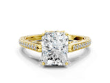 Yellow gold Radiant Cut Cathedral Pave Diamond Engagement Ring with Six-Prong Setting_44