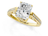 Yellow gold Radiant Cut Cathedral Pave Diamond Engagement Ring with Six-Prong Setting_45