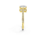 Yellow gold Radiant Cut Cathedral Pave Diamond Engagement Ring with Six-Prong Setting_46