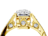 Yellow gold Radiant Cut Cathedral Pave Diamond Engagement Ring with Six-Prong Setting_48