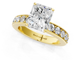 Yellow gold Radiant Cut Channel Set Diamond Engagement Ring with Four-Prong Setting_263