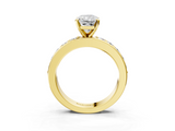 Yellow gold Radiant Cut Channel Set Diamond Engagement Ring with Four-Prong Setting_264