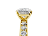 Yellow gold Radiant Cut Channel Set Diamond Engagement Ring with Four-Prong Setting_265
