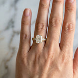 Yellow gold Radiant Cut Channel Set Diamond Engagement Ring with Four-Prong Setting_299