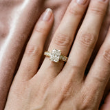 Yellow gold Radiant Cut Channel Set Diamond Engagement Ring with Four-Prong Setting_302