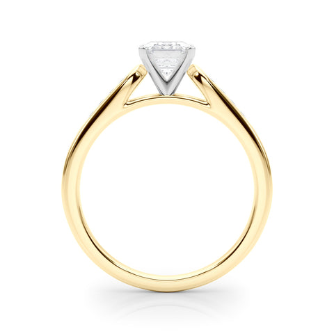 Yellow gold Radiant Cut Channel Set Solitaire Engagement Ring with Four-Prong Setting 1