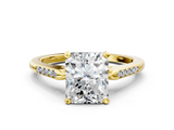 Yellow gold Radiant Cut Channel Set Solitaire Engagement Ring with Four-Prong Setting_226