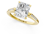 Yellow gold Radiant Cut Channel Set Solitaire Engagement Ring with Four-Prong Setting_227