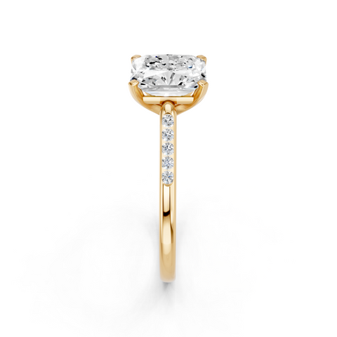 Yellow gold Radiant Cut Channel Set Solitaire Engagement Ring with Four-Prong Setting_84