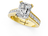 Yellow gold Radiant Cut Channel Set Solitaire Engagement Ring with Prong Setting_32