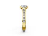Yellow gold Radiant Cut Channel Set Solitaire Engagement Ring with Prong Setting_33