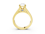 Yellow gold Radiant Cut Channel Set Solitaire Engagement Ring with Prong Setting_34