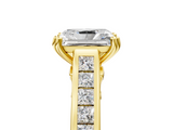 Yellow gold Radiant Cut Channel Set Solitaire Engagement Ring with Prong Setting_36