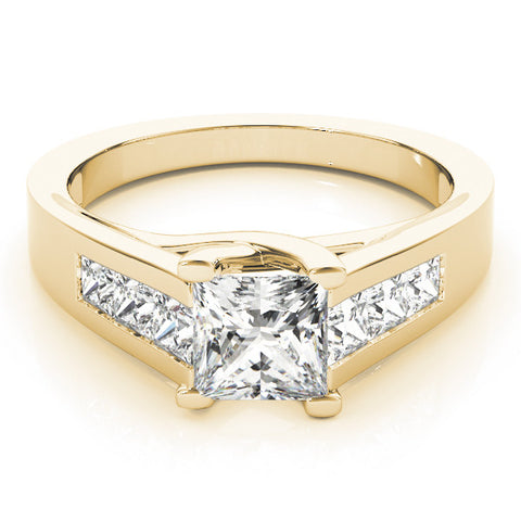 Yellow gold Radiant Cut Channel Set Solitaire Ring with Four-Prong Setting 2