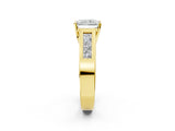 Yellow gold Radiant Cut Channel Set Solitaire Ring with Four-Prong Setting_8