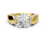Yellow gold Radiant Cut Cut Diamond Channel Set Solitaire Ring with Four-Prong Setting_3