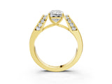 Yellow gold Radiant Cut Cut Diamond Channel Set Solitaire Ring with Four-Prong Setting_6