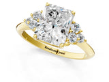Yellow gold Radiant Cut Cut Diamond Cluster Ring with Solitaire Band and Four-Prong Setting_16