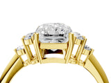 Yellow gold Radiant Cut Cut Diamond Cluster Ring with Solitaire Band and Four-Prong Setting_19