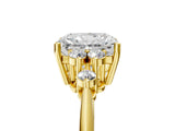 Yellow gold Radiant Cut Cut Diamond Cluster Ring with Solitaire Band and Four-Prong Setting_20