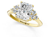 Yellow gold Radiant Cut Cut Diamond Cluster Ring with Solitaire Band and Four-Prong Setting_4