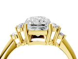 Yellow gold Radiant Cut Cut Diamond Cluster Ring with Solitaire Band and Four-Prong Setting_7