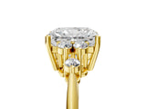 Yellow gold Radiant Cut Cut Diamond Cluster Ring with Solitaire Band and Four-Prong Setting_8