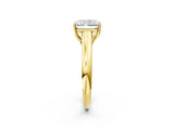 Yellow gold Radiant Cut Cut Diamond Solitaire Engagement Ring with Tapered Plain Band and Four-Prong Setting_17
