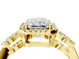 Yellow gold Radiant Cut Cut Halo Diamond Infinity Band with Four-Prong Setting_13