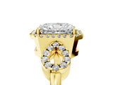 Yellow gold Radiant Cut Cut Halo Diamond Infinity Band with Four-Prong Setting_14