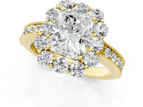 Yellow gold Radiant Cut Cut Halo Diamond Pavé Engagement Ring with Milgrain Detailing_16