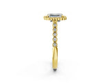 Yellow gold Radiant Cut Cut Halo Pavé Solitaire Ring with Milgrain Band_9