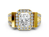 Yellow gold Radiant Cut Cut Halo Split Shank Prong Set Ring_3