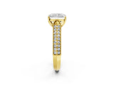 Yellow gold Radiant Cut Cut Pave Split Shank Engagement Ring with Four-Prong Setting_17