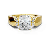 Yellow gold Radiant Cut Diamond Channel Set Solitaire Ring with Four-Prong Setting_12