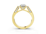 Yellow gold Radiant Cut Diamond Channel Set Solitaire Ring with Four-Prong Setting_15