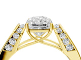 Yellow gold Radiant Cut Diamond Channel Set Solitaire Ring with Four-Prong Setting_16