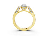 Yellow gold Radiant Cut Diamond Channel Set Solitaire Ring with Four-Prong Setting_27